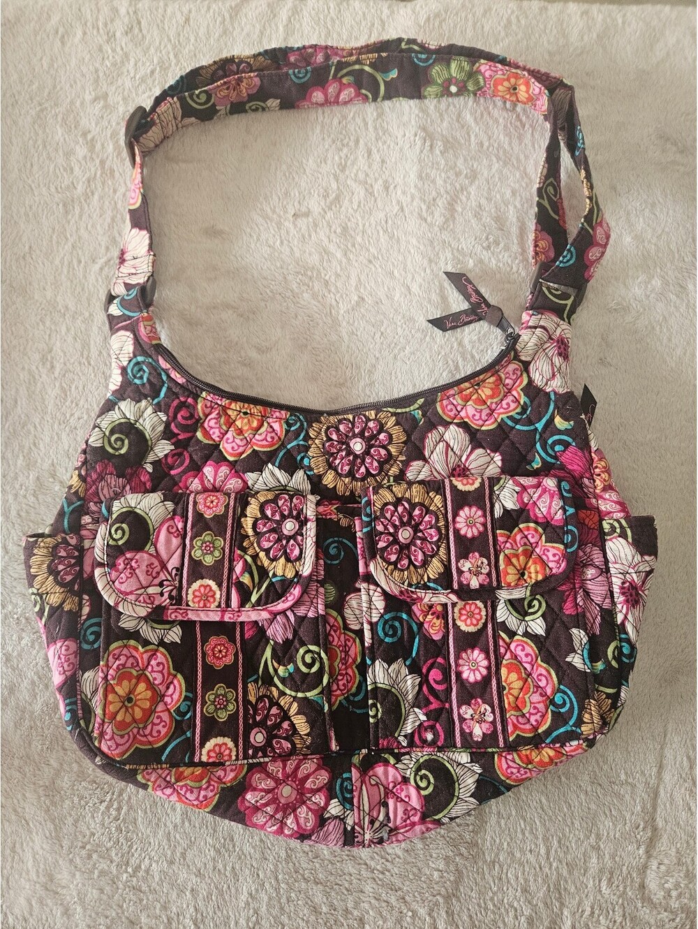 Vera Bradley Retired Mod Floral Pink Cargo Sling Crossbody Bag *Like New*